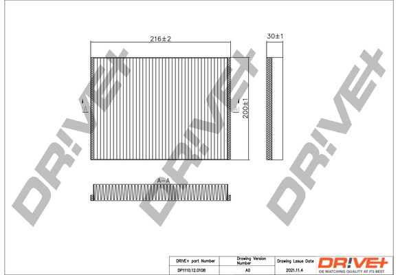 Фільтр, повітря у салоні Dr!ve+ DP1110.12.0108