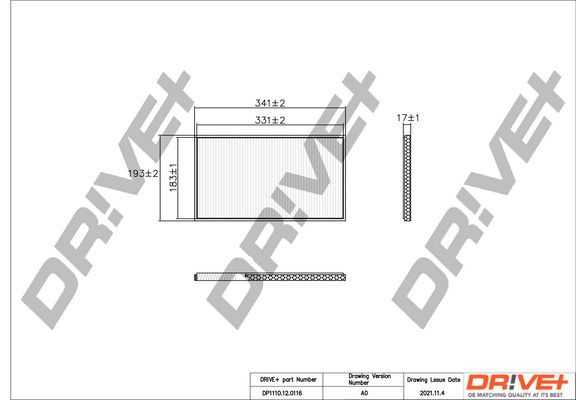 Filtras, salono oras Dr!ve+ DP1110.12.0116