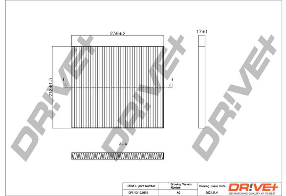 Фільтр, повітря у салоні Dr!ve+ DP1110.12.0119