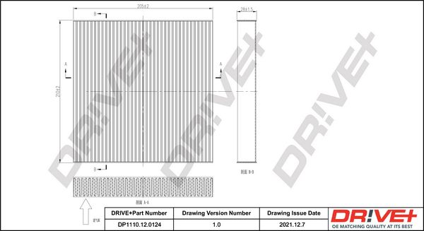 Filter, cabin air Dr!ve+ DP1110.12.0124