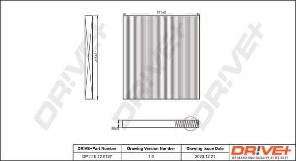 Filter, cabin air Dr!ve+ DP1110.12.0127