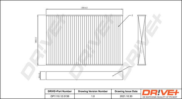 Filter, cabin air Dr!ve+ DP1110.12.0138