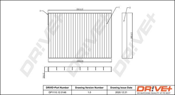 Filter, cabin air Dr!ve+ DP1110.12.0146