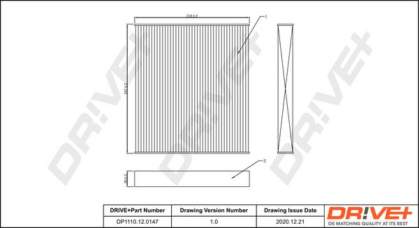 Filter, cabin air Dr!ve+ DP1110.12.0147