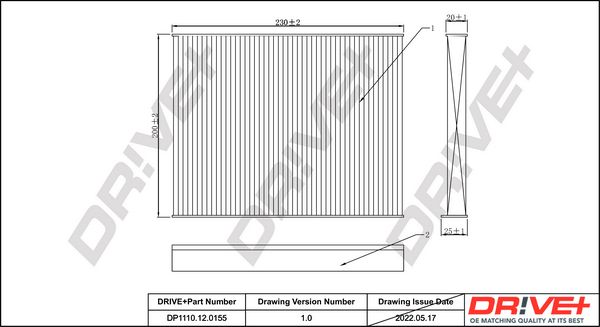 Filter, cabin air Dr!ve+ DP1110.12.0155