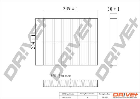 Filter, cabin air Dr!ve+ DP1110.12.0170