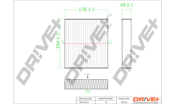 Filtras, salono oras Dr!ve+ DP1110.12.0176