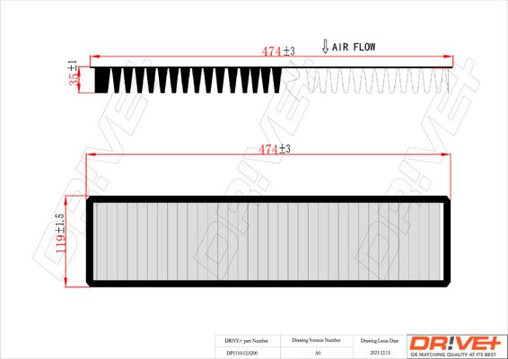 Filter, cabin air Dr!ve+ DP1110.12.0200