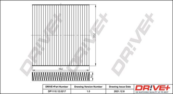 Filter, cabin air Dr!ve+ DP1110.12.0217