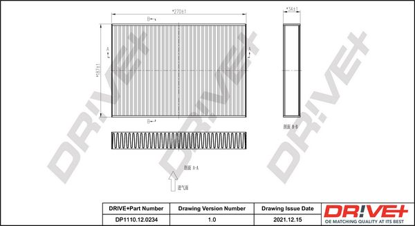 Filter, cabin air Dr!ve+ DP1110.12.0234