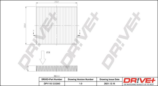 Filter, cabin air Dr!ve+ DP1110.12.0243