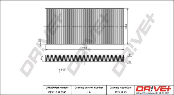 Filter, cabin air Dr!ve+ DP1110.12.0245