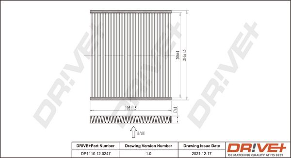 Filter, cabin air Dr!ve+ DP1110.12.0247