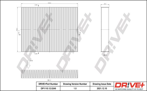 Filtras, salono oras Dr!ve+ DP1110.12.0249