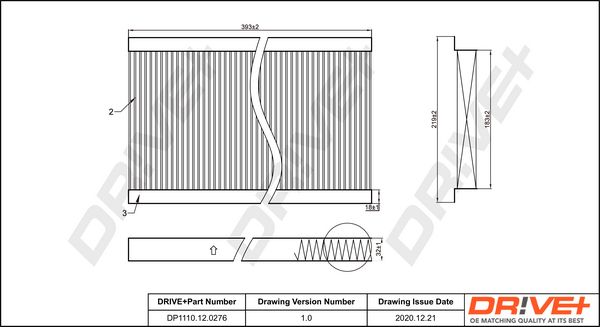 Filter, cabin air Dr!ve+ DP1110.12.0276