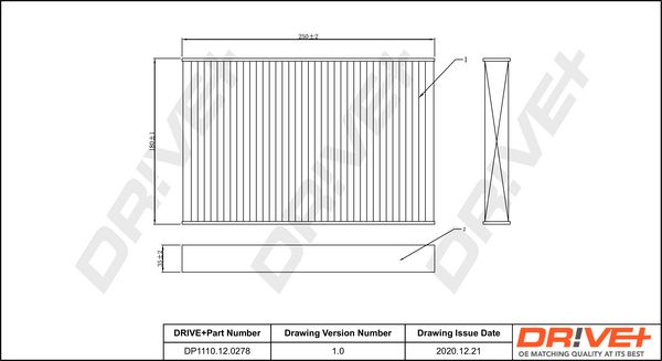 Filter, cabin air Dr!ve+ DP1110.12.0278