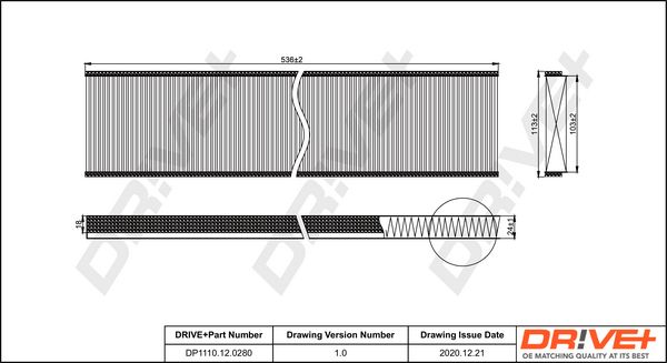 Filter, cabin air Dr!ve+ DP1110.12.0280