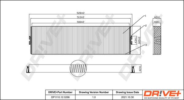 Filtras, salono oras Dr!ve+ DP1110.12.0286