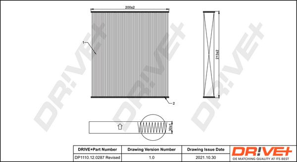 Filter, cabin air Dr!ve+ DP1110.12.0287