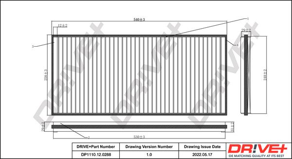 Filter, cabin air Dr!ve+ DP1110.12.0288