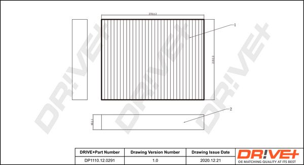 Filter, cabin air Dr!ve+ DP1110.12.0291