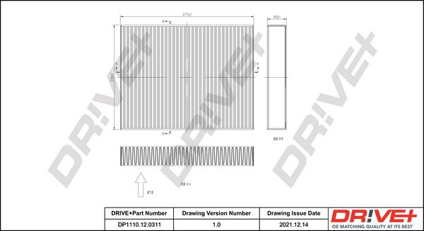 Filter, cabin air Dr!ve+ DP1110.12.0311