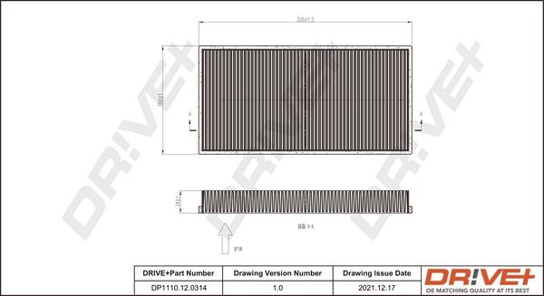 Filter, cabin air Dr!ve+ DP1110.12.0314