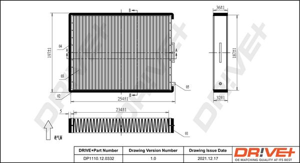 Filter, cabin air Dr!ve+ DP1110.12.0332