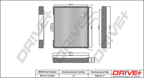 Filter, cabin air Dr!ve+ DP1110.12.0334