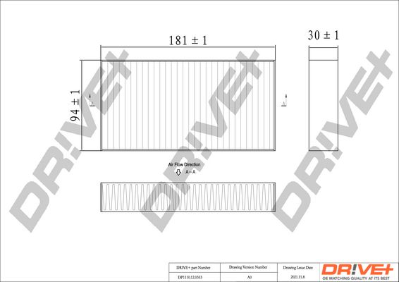 Фільтр, повітря у салоні Dr!ve+ DP1110.12.0353