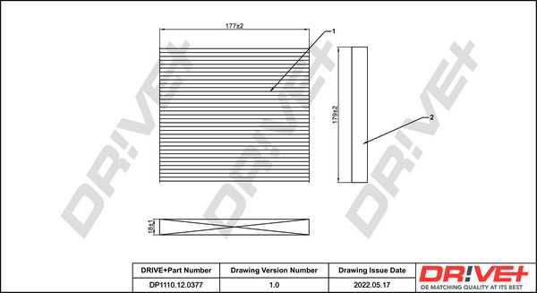 Filter, cabin air Dr!ve+ DP1110.12.0377