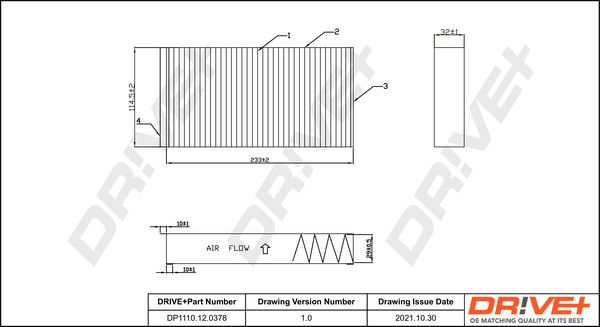 Filter, cabin air Dr!ve+ DP1110.12.0378