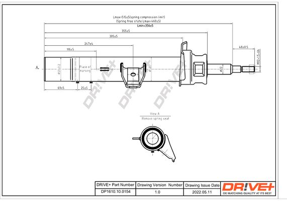 Amortizatorius Dr!ve+ DP1610.10.0154