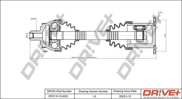 Drive Shaft Dr!ve+ DP2110.10.0031