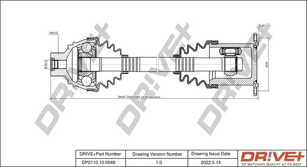 Drive Shaft Dr!ve+ DP2110.10.0049