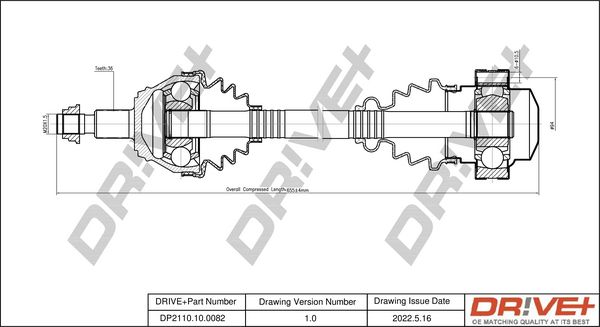 Drive Shaft Dr!ve+ DP2110.10.0082