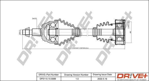 Drive Shaft Dr!ve+ DP2110.10.0089