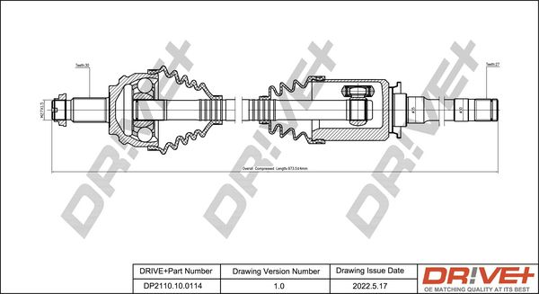 Drive Shaft Dr!ve+ DP2110.10.0114