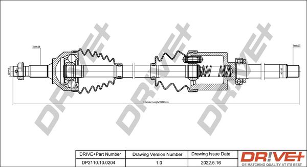 Drive Shaft Dr!ve+ DP2110.10.0204