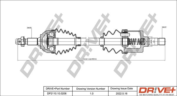 Drive Shaft Dr!ve+ DP2110.10.0206