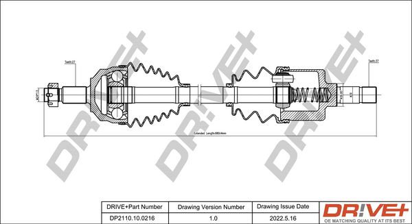 Drive Shaft Dr!ve+ DP2110.10.0216