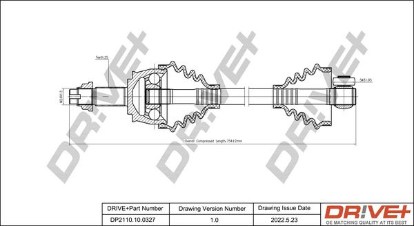 Drive Shaft Dr!ve+ DP2110.10.0327