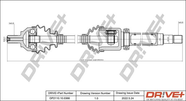 Drive Shaft Dr!ve+ DP2110.10.0366