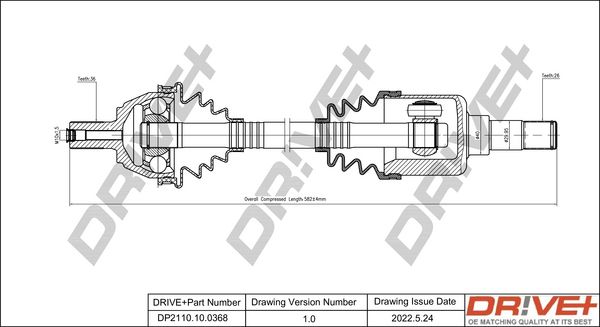 Drive Shaft Dr!ve+ DP2110.10.0368