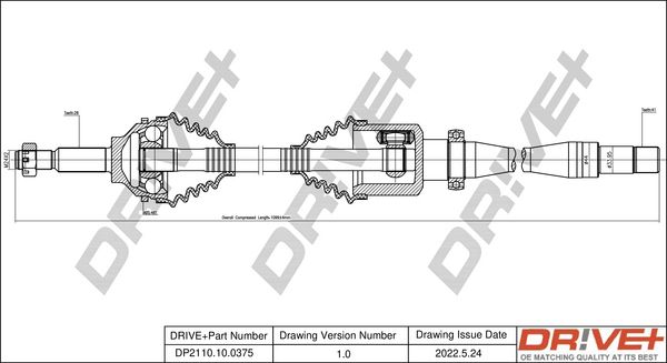 Drive Shaft Dr!ve+ DP2110.10.0375