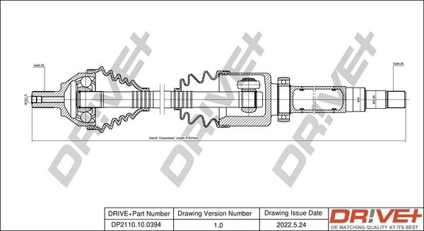 Drive Shaft Dr!ve+ DP2110.10.0394