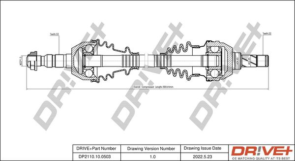 Drive Shaft Dr!ve+ DP2110.10.0503