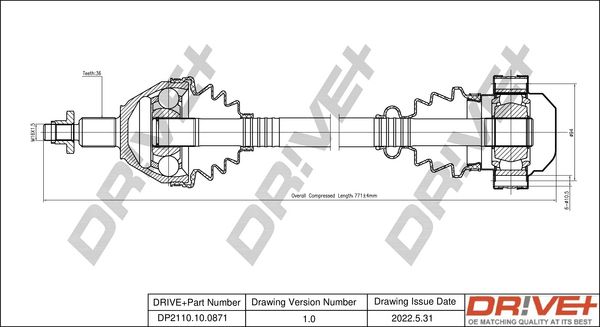 Drive Shaft Dr!ve+ DP2110.10.0871