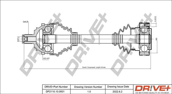 Drive Shaft Dr!ve+ DP2110.10.0931