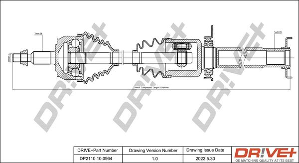 Drive Shaft Dr!ve+ DP2110.10.0964